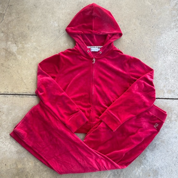 Juicy Couture velour rhinestone tracksuit set size 2XL